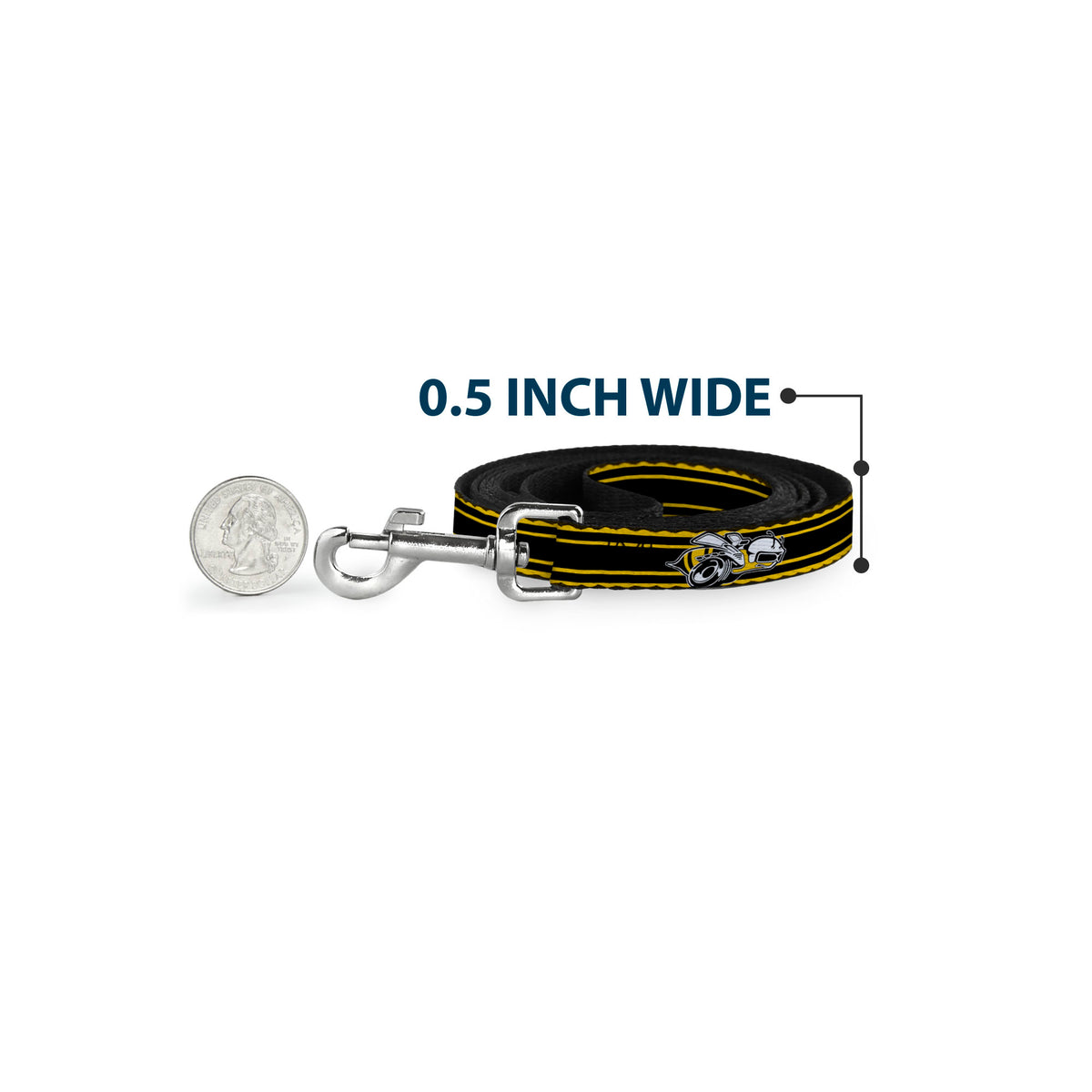 Dog Leash - SUPER BEE Logo/Stripes Black/Yellow/White Dog Leashes Dodge