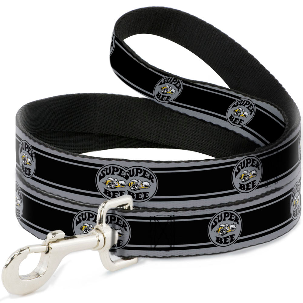 Dog Leash - SUPER BEE Logo/Stripes Black/Gray/Yellow/White Dog Leashes Dodge
