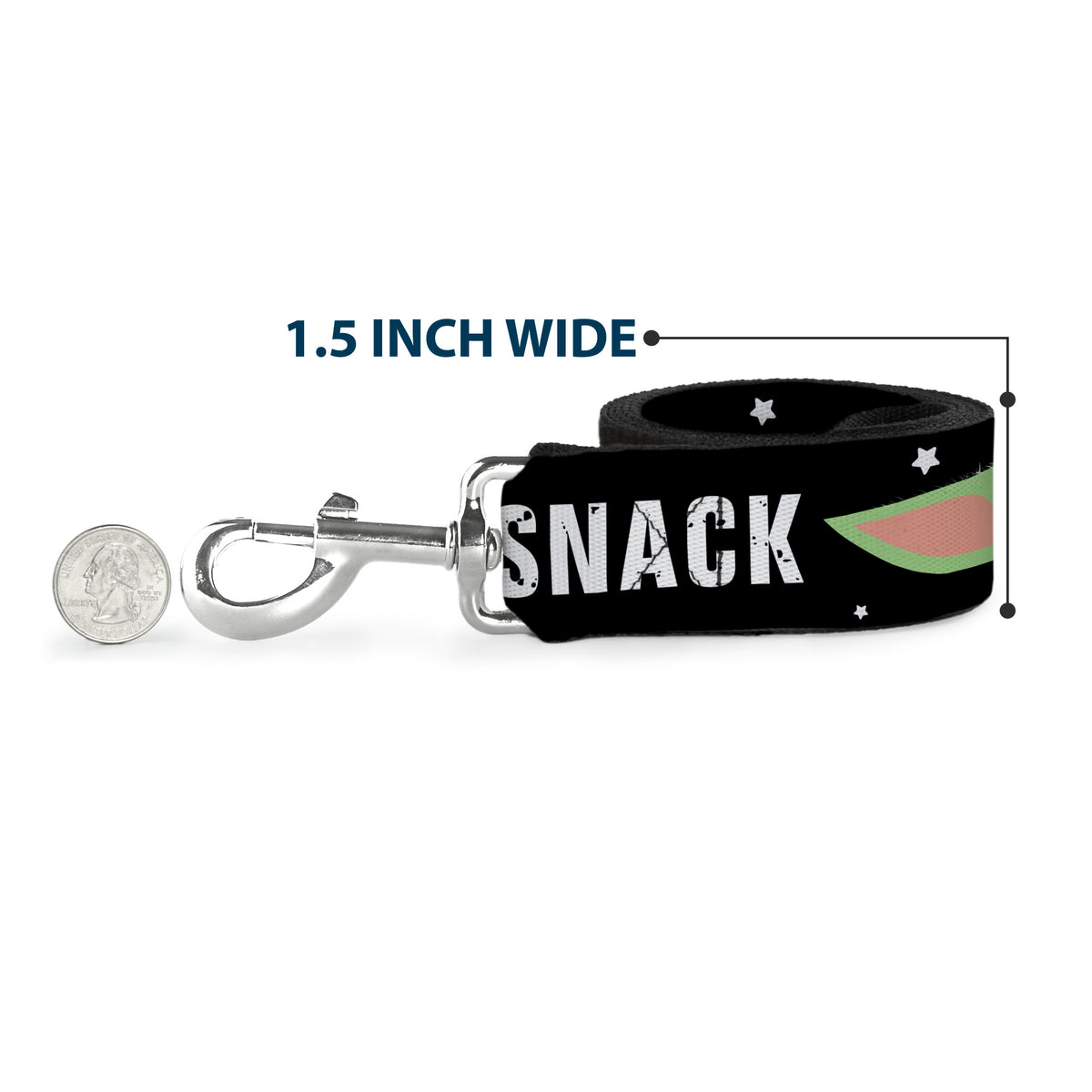 Dog Leash - Star Wars The Child Chibi Face PROTECT ATTACK SNACK Black/White Dog Leashes Star Wars