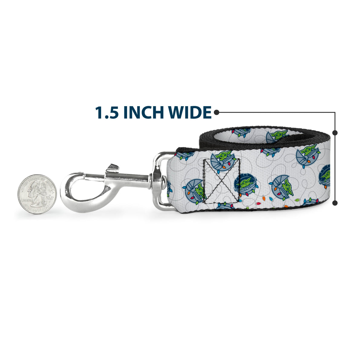 Dog Leash - Star Wars The Child Holiday Carriage Pod Scattered White/Gray Dog Leashes Star Wars