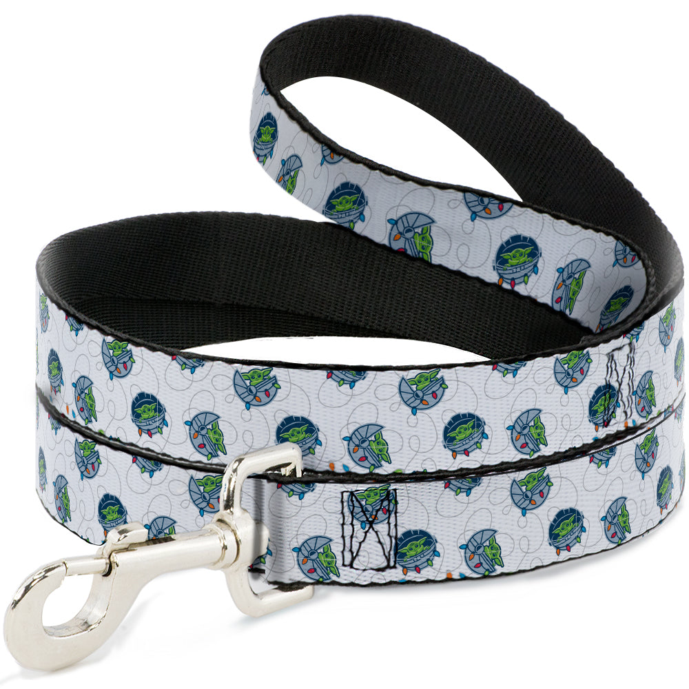 Dog Leash - Star Wars The Child Holiday Carriage Pod Scattered White/Gray Dog Leashes Star Wars
