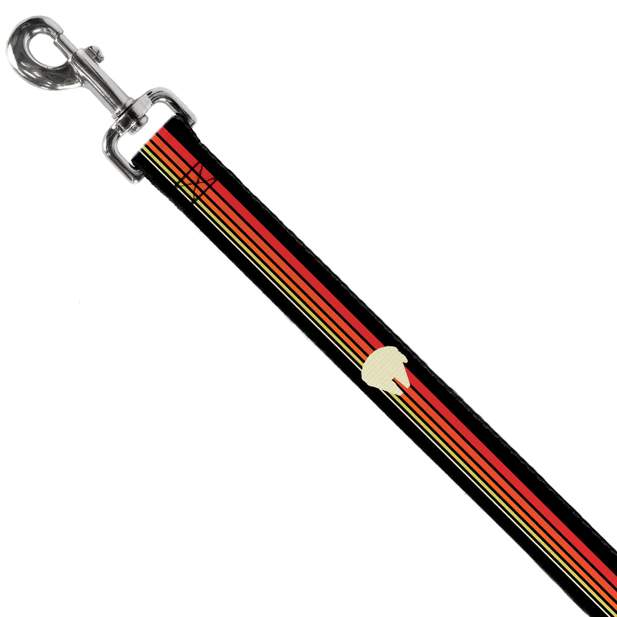 Dog Leash - Star Wars Millennium Falcon Stripe Black/Multi Color Dog Leashes Star Wars