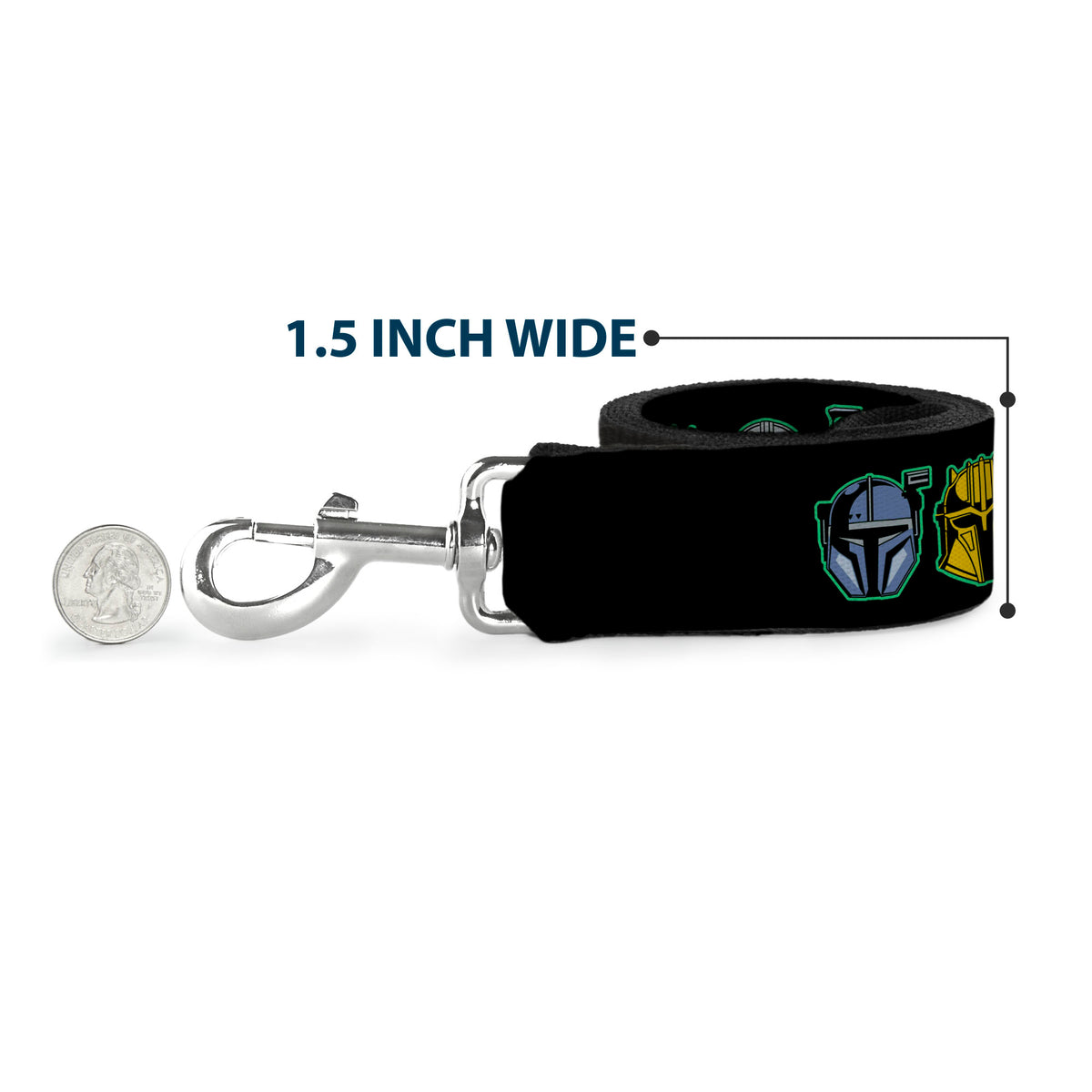 Dog Leash - Star Wars the Mandalorian Helmets Black/Multi Color Dog Leashes Star Wars