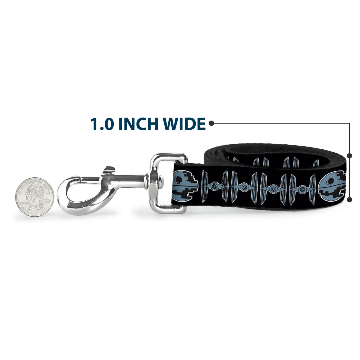 Dog Leash - Star Wars Death Star and TIE Fighters Black/Gray Dog Leashes Star Wars