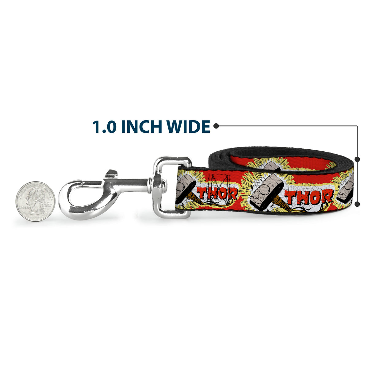 Dog Leash - THOR & Hammer Red/Yellow/White Dog Leashes Marvel Comics