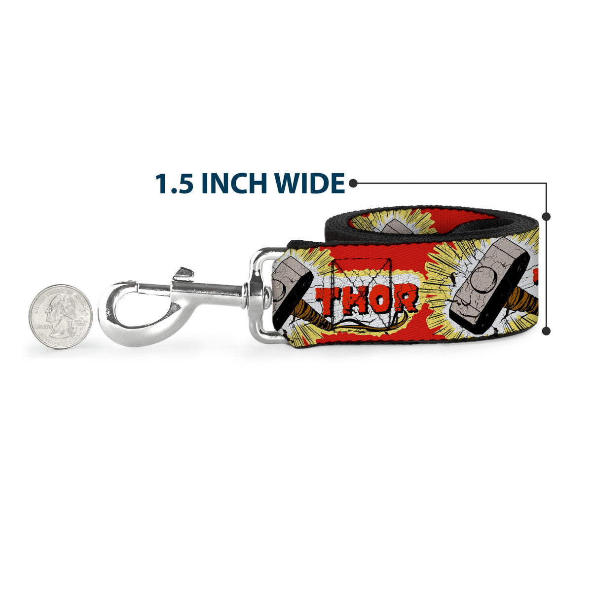 Dog Leash - THOR & Hammer Red/Yellow/White Dog Leashes Marvel Comics