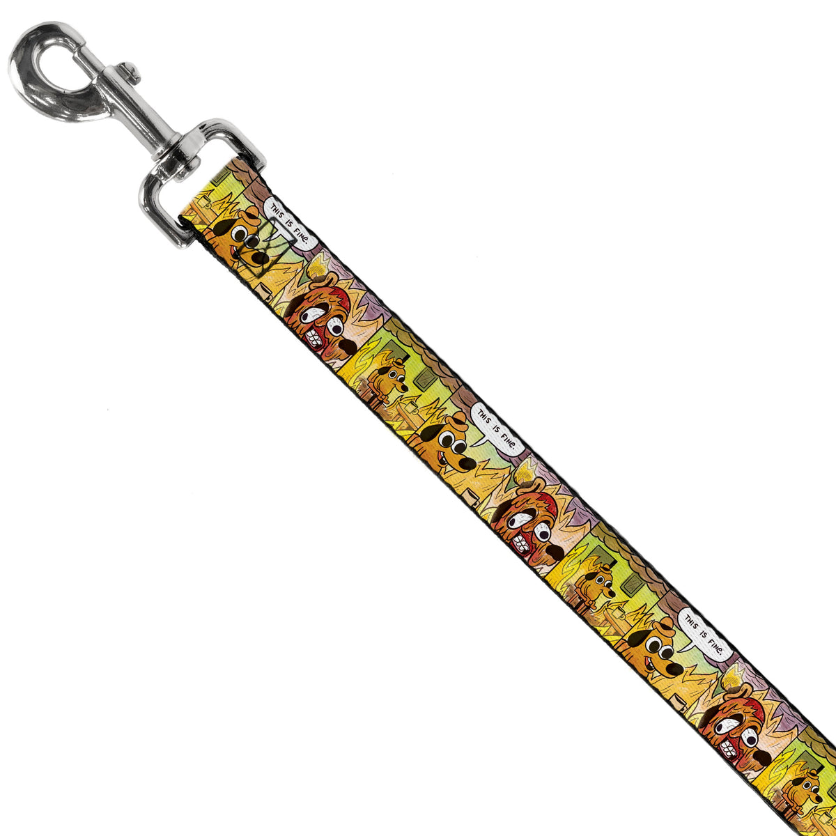 Dog Leash - THIS IS FINE Question Hound Cafe Fire Comic Strip Blocks Dog Leashes This is Fine