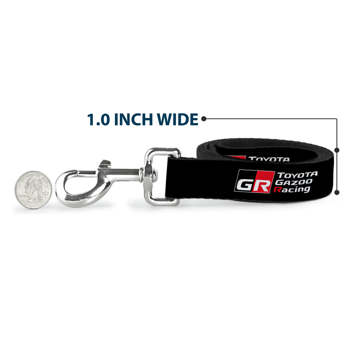 Dog Leash - TOYOTA GAZOO RACING GR NORTH AMERICA Logo and Text Black/White/Red Dog Leashes Toyota