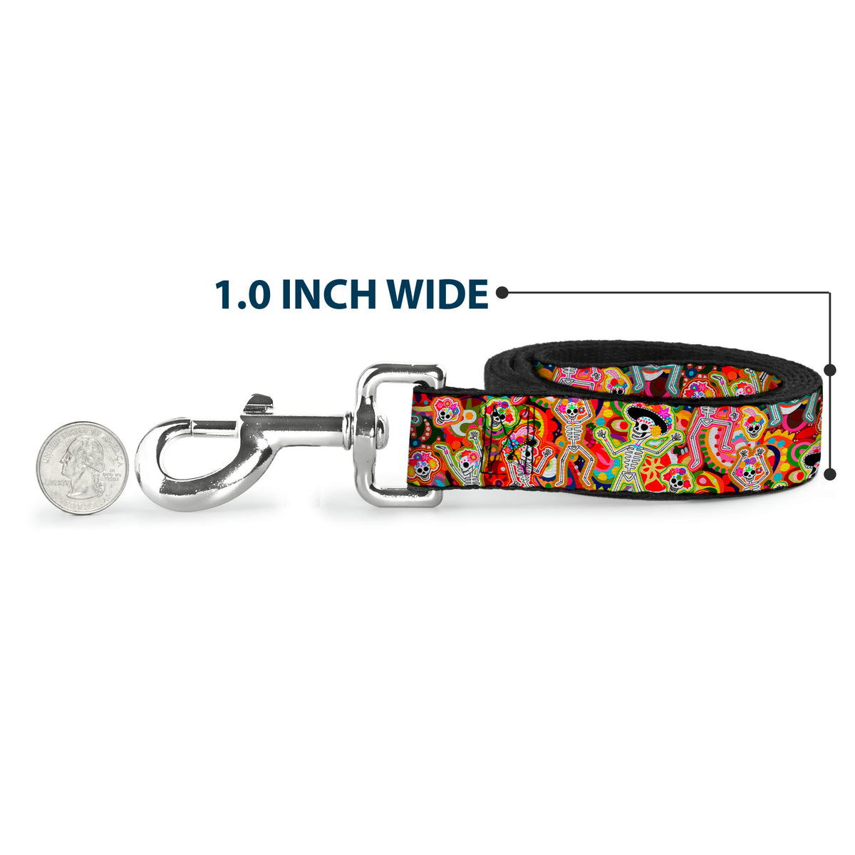 Dog Leash - Dancing Catrinas Collage Multi Color Dog Leashes Thaneeya McArdle