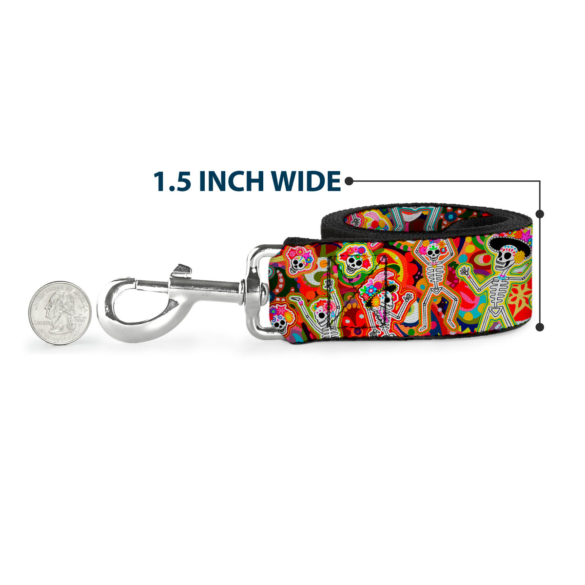Dog Leash - Dancing Catrinas Collage Multi Color Dog Leashes Thaneeya McArdle