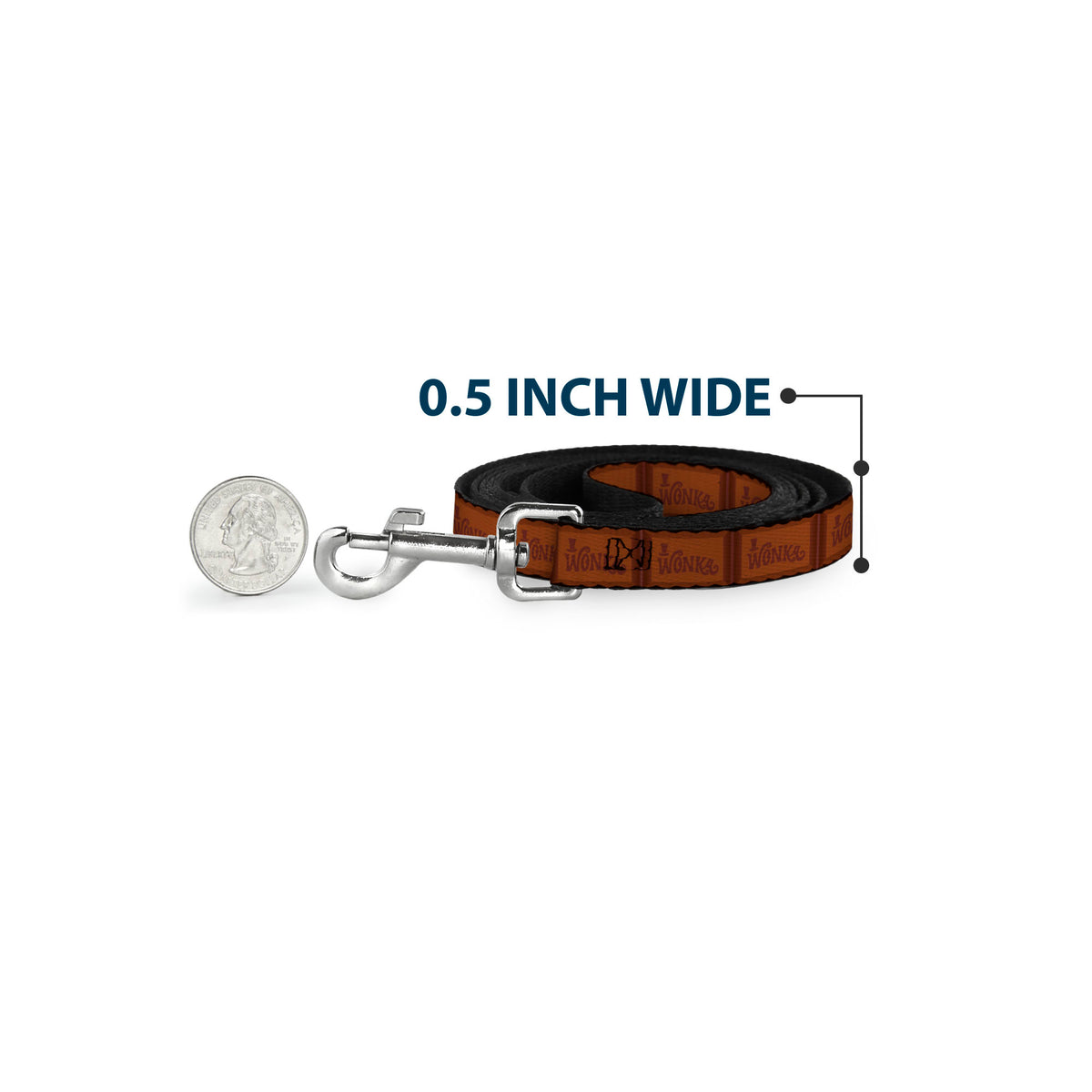 Dog Leash - Willy Wonka and the Chocolate Factory WONKA Chocolate Bar Browns Dog Leashes Willy Wonka and the Chocolate Factory
