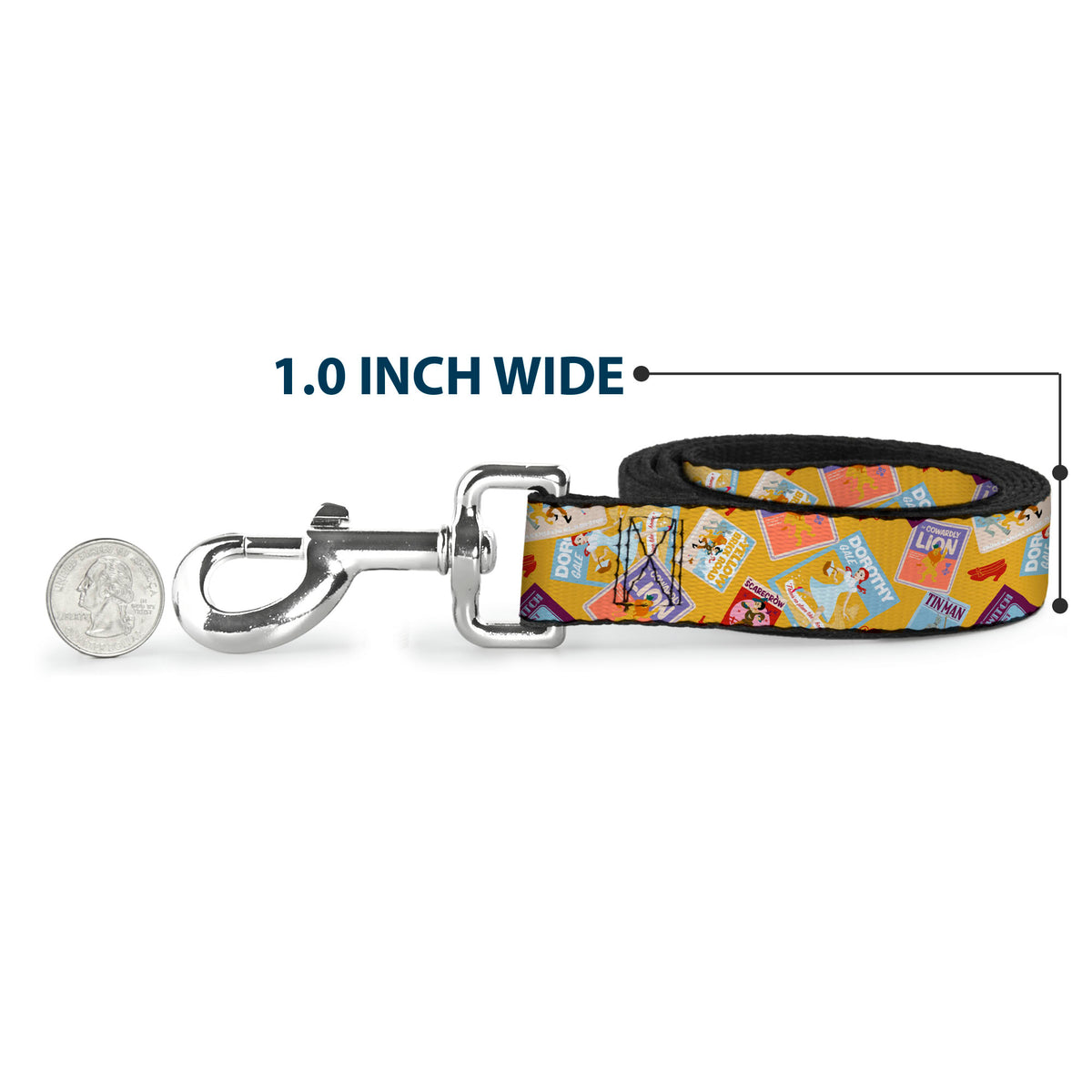 Dog Leash - The Wizard of Oz Characters Scenes and Icons Collage Yellow Dog Leashes The Wizard of Oz