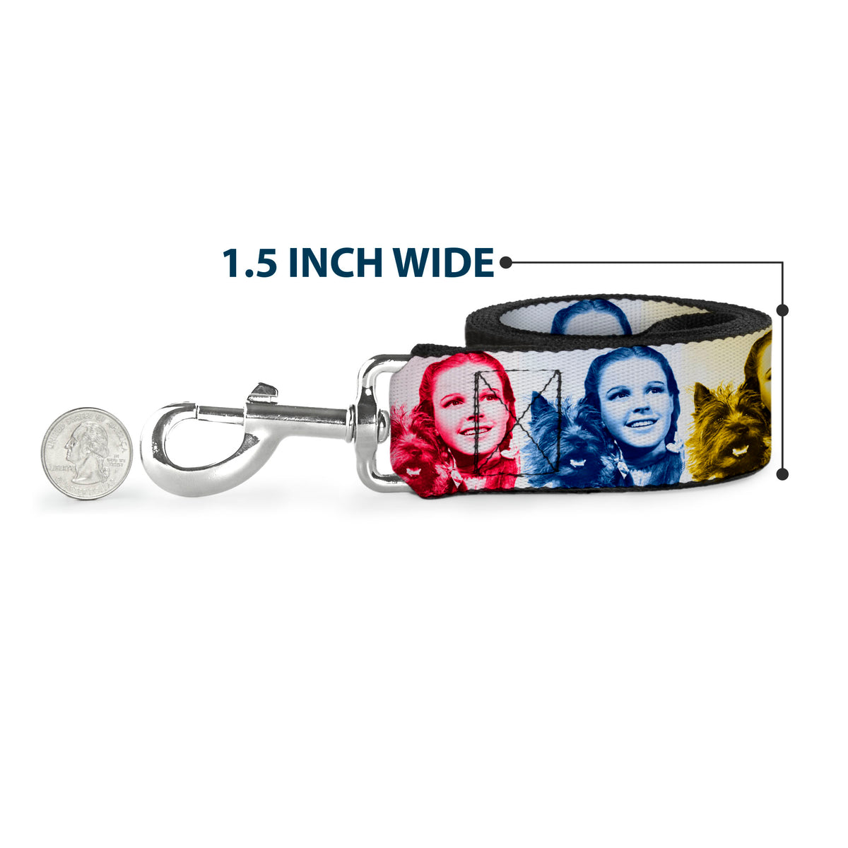 Dog Leash - The Wizard of Oz Dorothy and Toto Pose Blocks Blues/Yellows/Reds Dog Leashes The Wizard of Oz