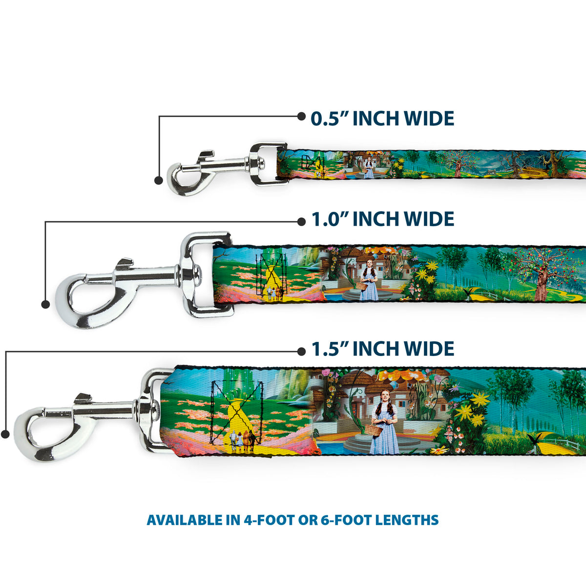 Dog Leash - The Wizard of Oz Yellow Brick Road Scenes Dog Leashes The Wizard of Oz
