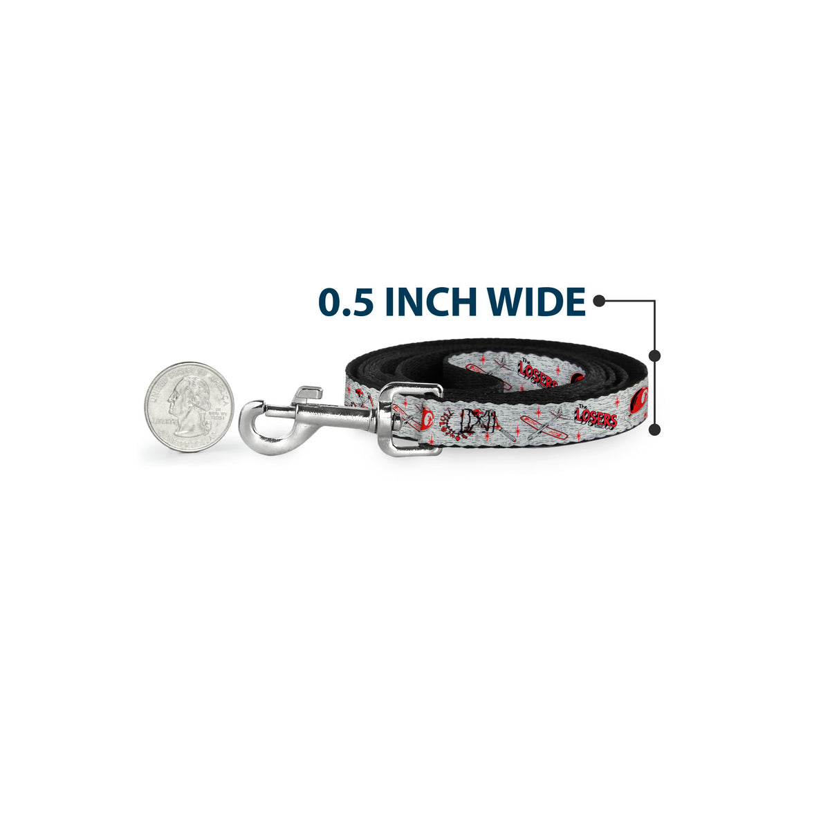 Dog Leash - IT Welcome to Derry Icons Collage White/Black/Red Dog Leashes IT