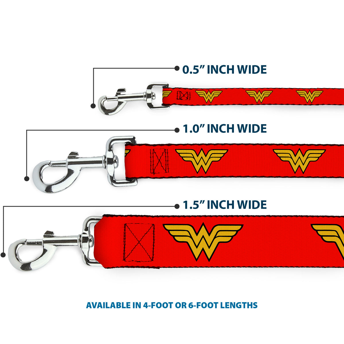 Dog Leash - Wonder Woman Logo Red Dog Leashes DC Comics