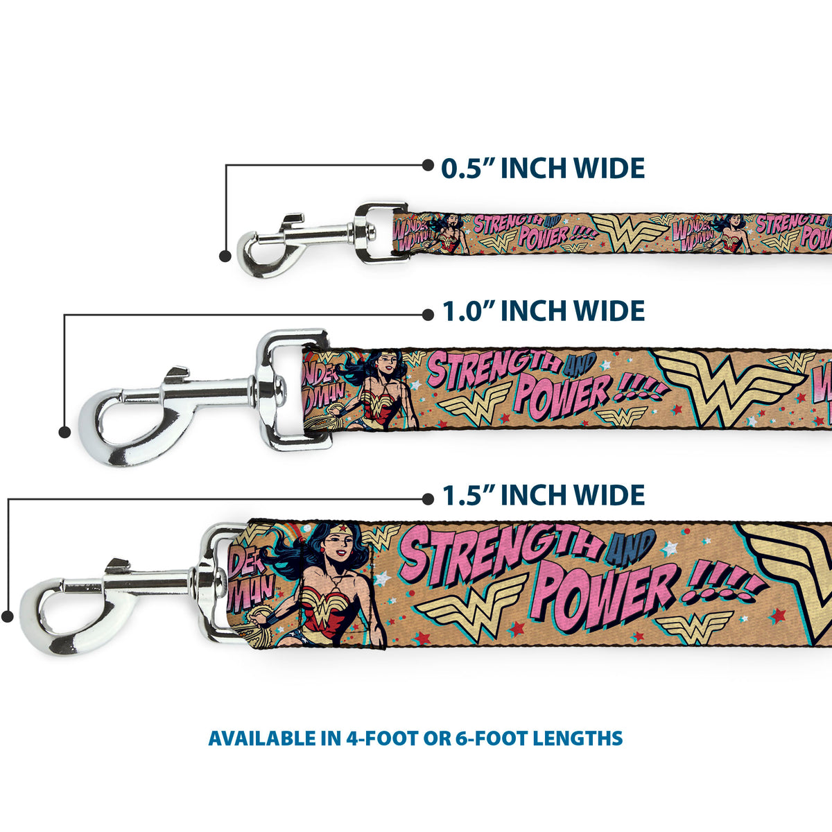 Dog Leash - Wonder Woman Strength & Power Dog Leashes DC Comics