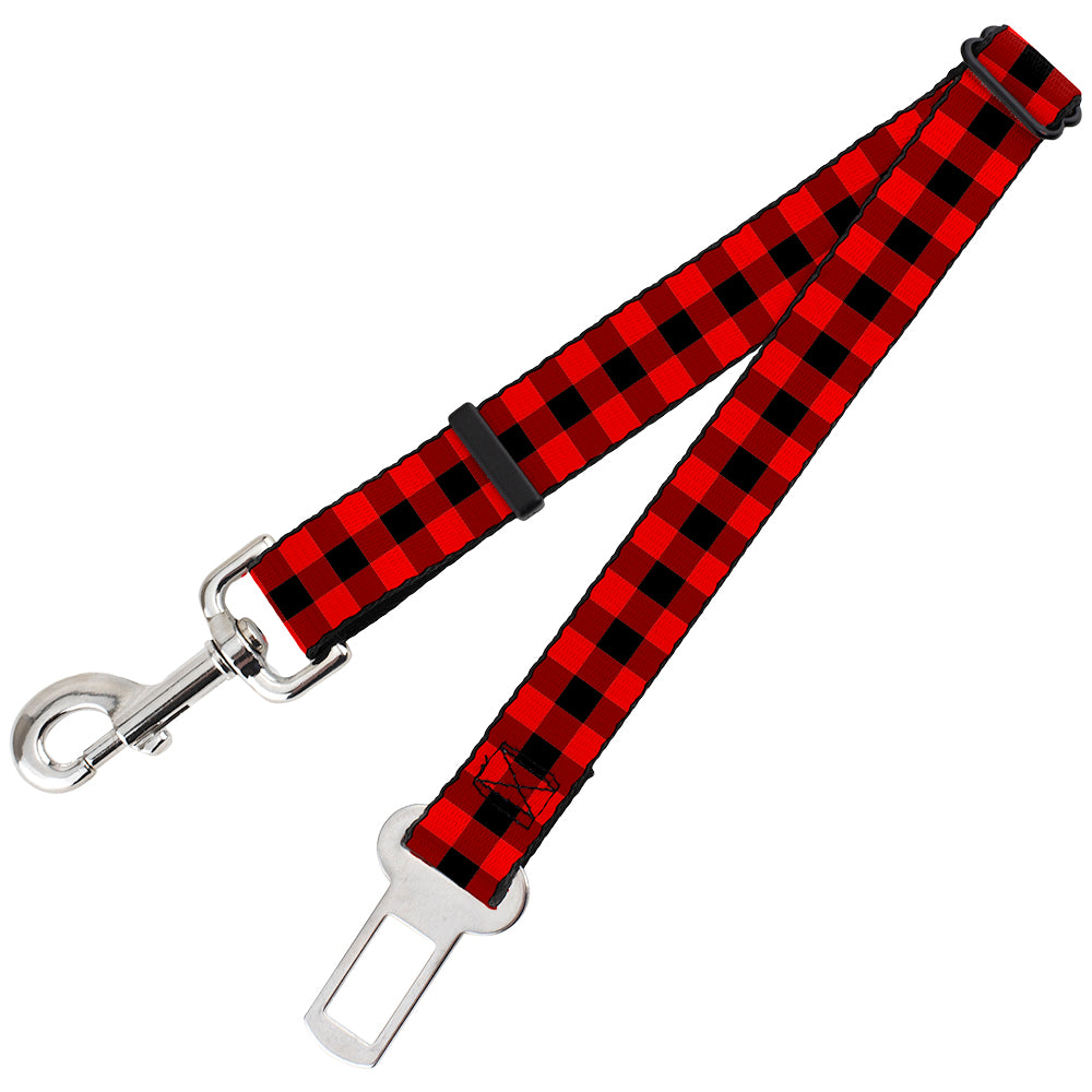 Dog Safety Seatbelt for Cars - Buffalo Plaid Black/Red Dog Safety Seatbelts for Cars Buckle-Down   