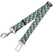 Dog Safety Seatbelt for Cars - Jolly Santa Claus Christmas Smiling Face Icon Green/Red/White Dog Safety Seatbelts for Cars Buckle-Down