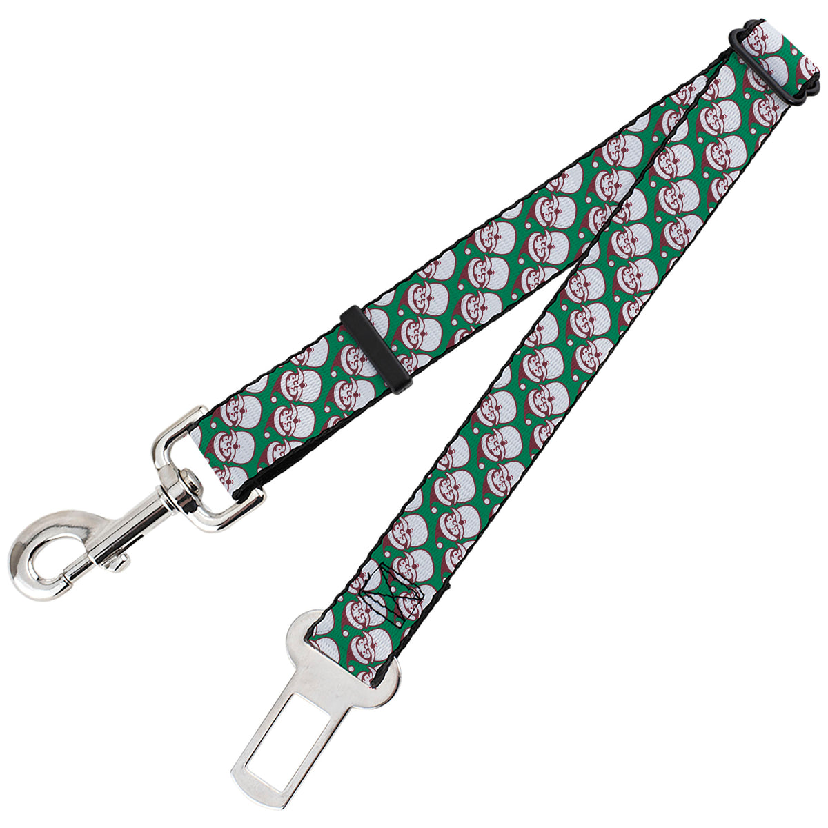 Dog Safety Seatbelt for Cars - Jolly Santa Claus Christmas Smiling Face Icon Green/Red/White Dog Safety Seatbelts for Cars Buckle-Down