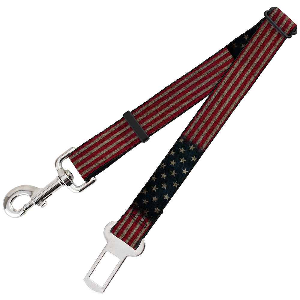 Dog Safety Seatbelt for Cars - Vintage US Flag Stretch Dog Safety Seatbelts for Cars Buckle-Down   