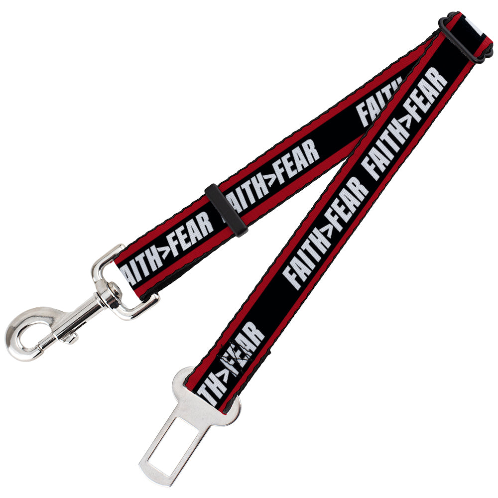 Dog Safety Seatbelt for Cars - FAITH Greater Than FEAR Stripe Red/Black/White Dog Safety Seatbelts for Cars Buckle-Down   