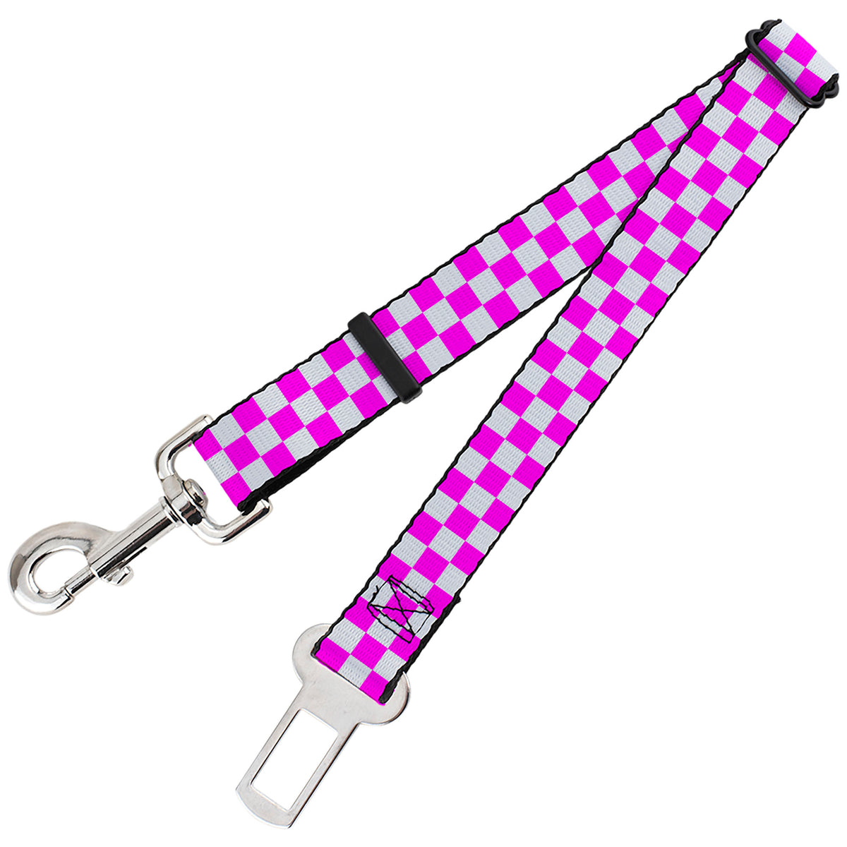 Dog Safety Seatbelt for Cars - Checker Fuchsia Pink/White Dog Safety Seatbelts for Cars Buckle-Down