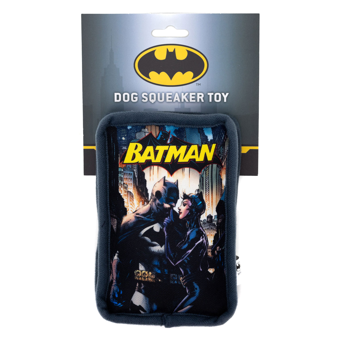 Dog Toy Squeaker Plush - Batman and Catwoman Jim Lee Hush Pose Comic Book Replica Dog Toy Squeaky Plush DC Comics