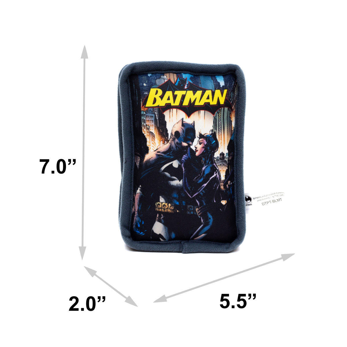 Dog Toy Squeaker Plush - Batman and Catwoman Jim Lee Hush Pose Comic Book Replica Dog Toy Squeaky Plush DC Comics