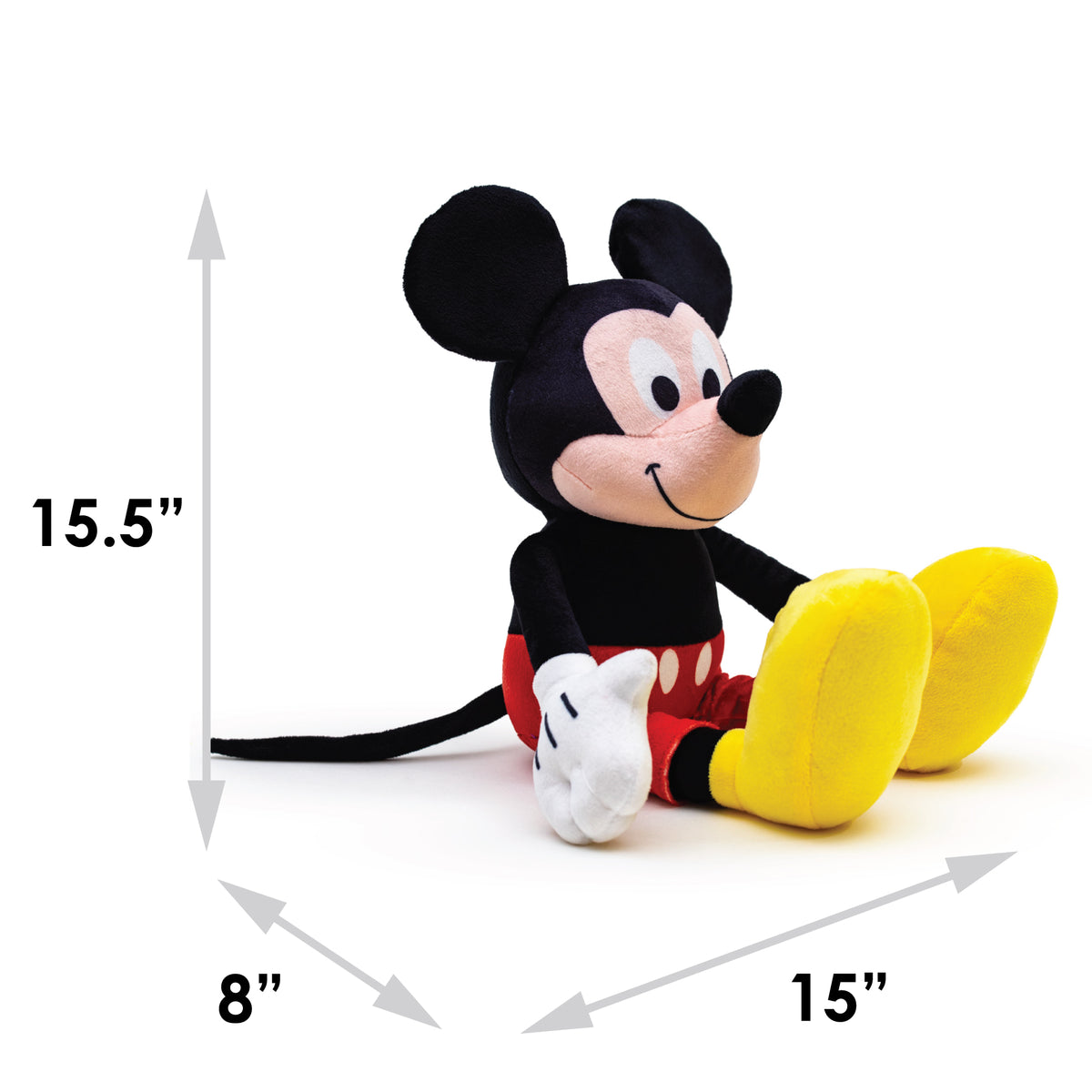 Dog Toy Squeaker Plush - Mickey Mouse Full Body Sitting Pose Dog Toy Squeaky Plush Disney