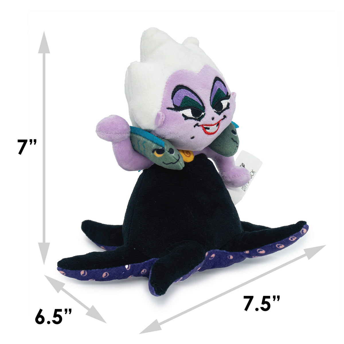Dog Toy Squeaker Plush - The Little Mermaid Villain Ursula Full Body Pose with Flotsam and Jetsam Dog Toy Squeaky Plush Disney