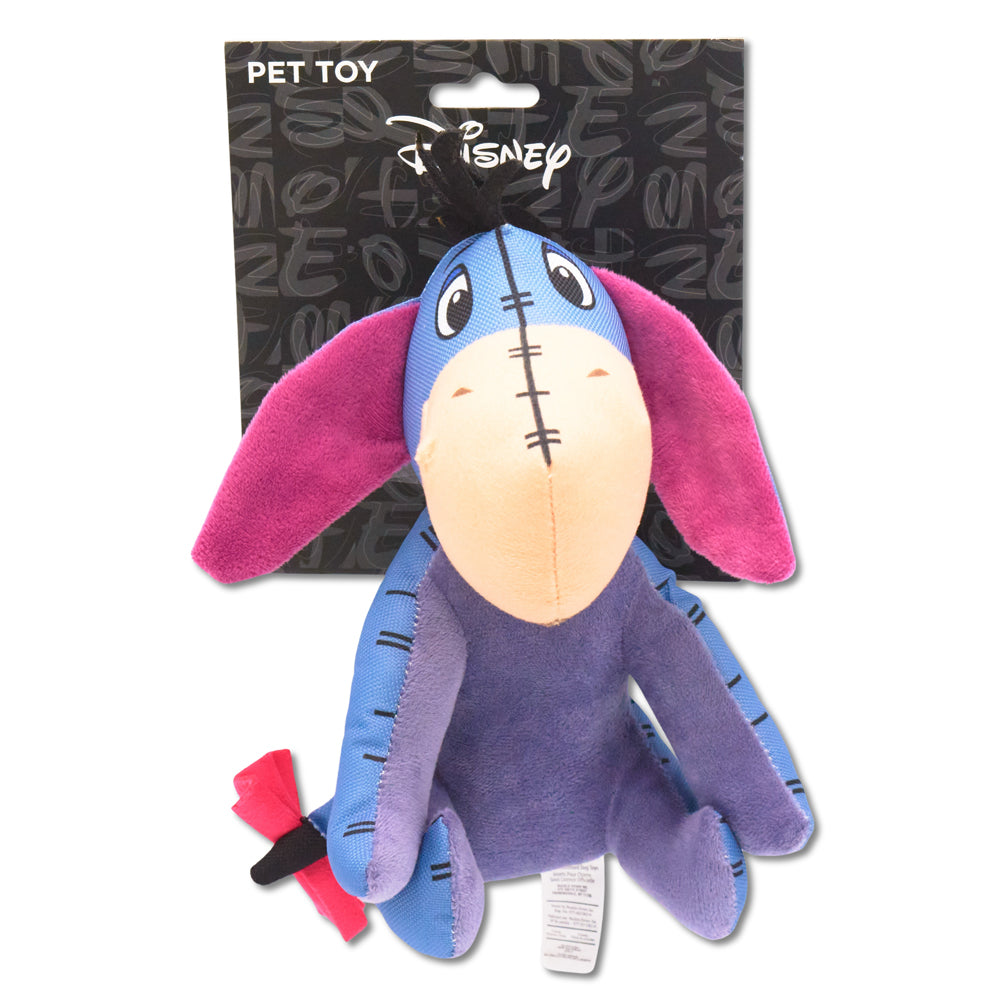 Dog Toy Ballistic Squeaker - Winnie the Pooh Eeyore Sitting Pose Blue Dog Toy Squeaky Plush Disney