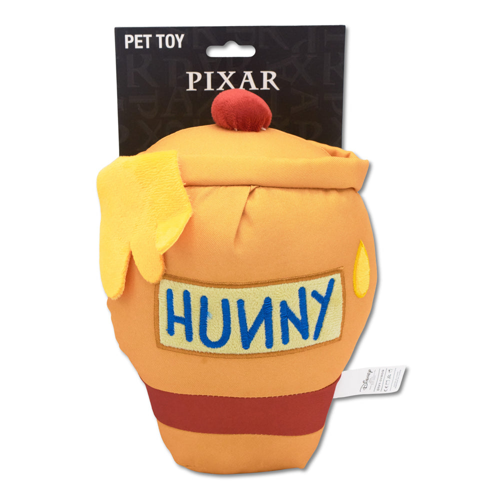 Dog Toy Ballistic Squeaker - Winnie the Pooh Hunny Pot Yellow Dog Toy Squeaky Plush Disney