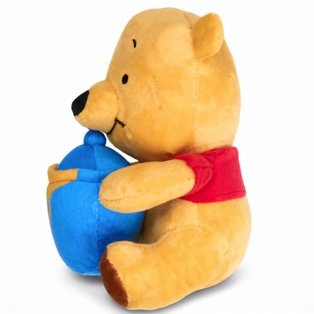 Dog Toy Squeaker Plush - Winnie the Pooh Winking Hunny Pot Sitting Pose Dog Toy Squeaky Plush Disney