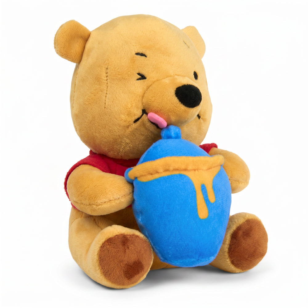 Dog Toy Squeaker Plush - Winnie the Pooh Winking Hunny Pot Sitting Pose Dog Toy Squeaky Plush Disney