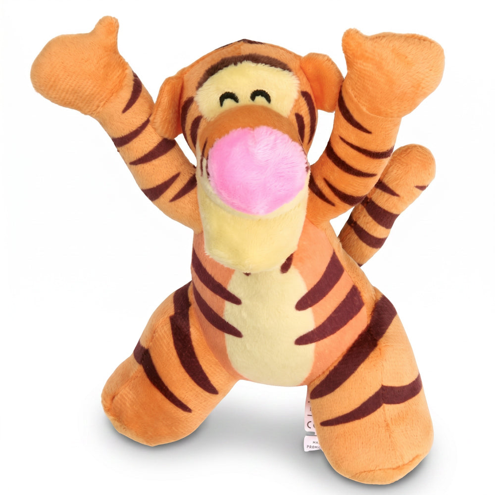 Dog Toy Squeaker Plush - Winnie the Pooh Tiggers Arms Up Sitting Pose Dog Toy Squeaky Plush Disney