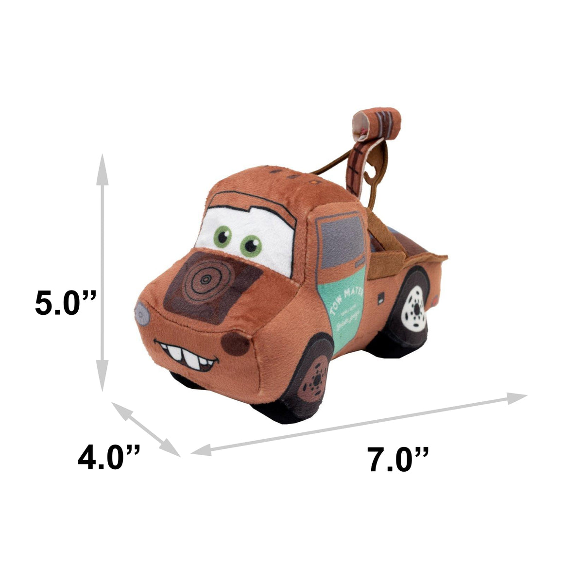 Dog Toy Squeaker Plush - Pixar Car Sir Tow Mater KG Tow Truck Replica Dog Toy Squeaky Plush Disney