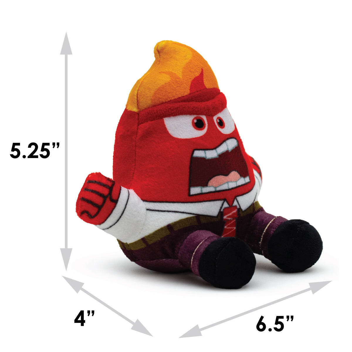 Dog Toy Squeaker Plush - Inside Out Anger Full Body Sitting Pose Dog Toy Squeaky Plush Disney