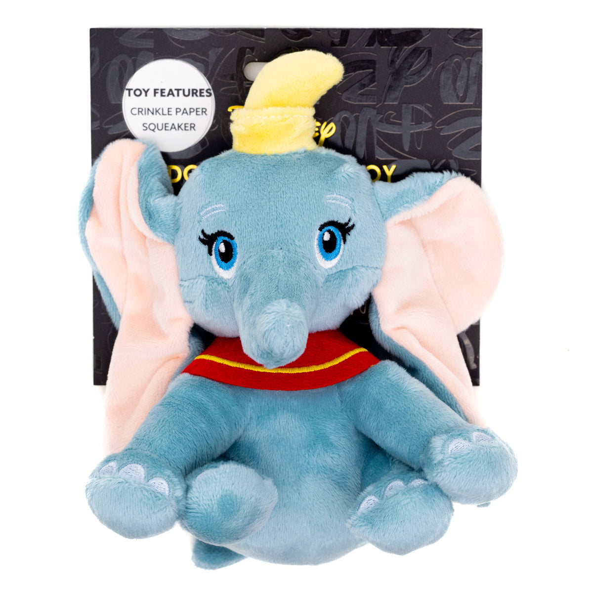 Dog Toy Squeaker Plush - Dumbo Full Body Sitting Pose Gray Dog Toy Squeaky Plush Disney