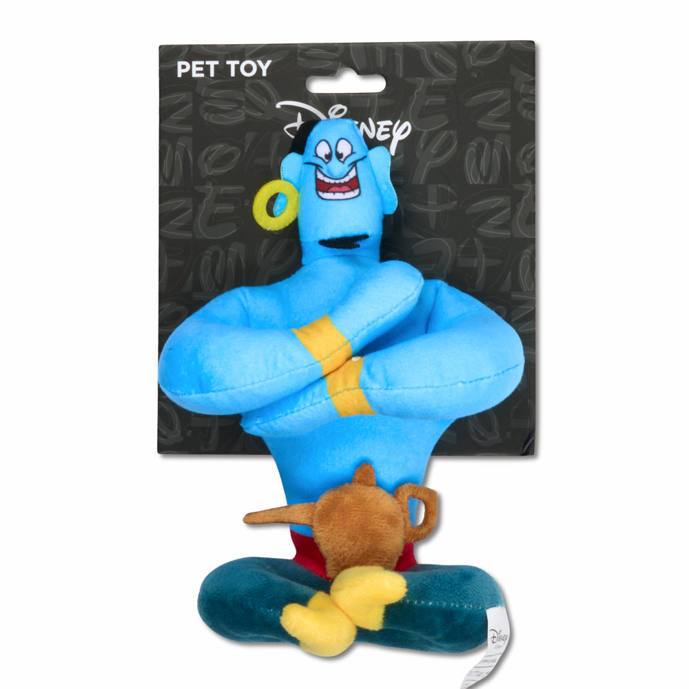 Dog Toy Squeaker Plush - Aladdin Genie Sitting Pose Dog Toy Squeaky Plush Disney