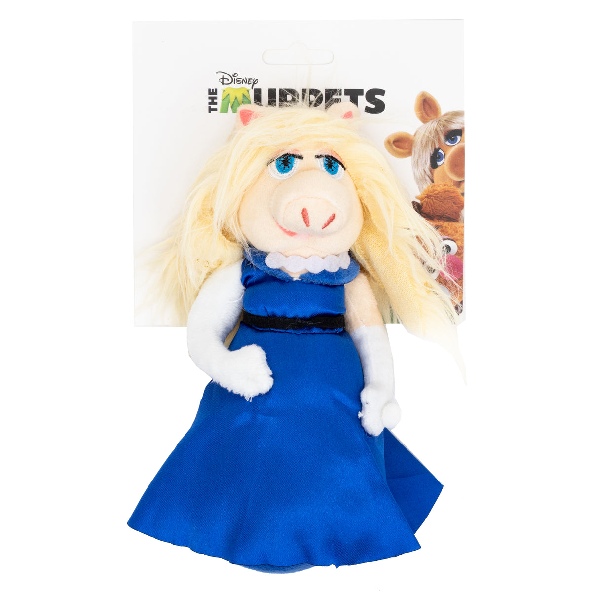 Dog Toy Squeaker Plush - The Muppets Miss Piggy Blue Gown Full Body Pose Dog Toy Squeaky Plush Disney