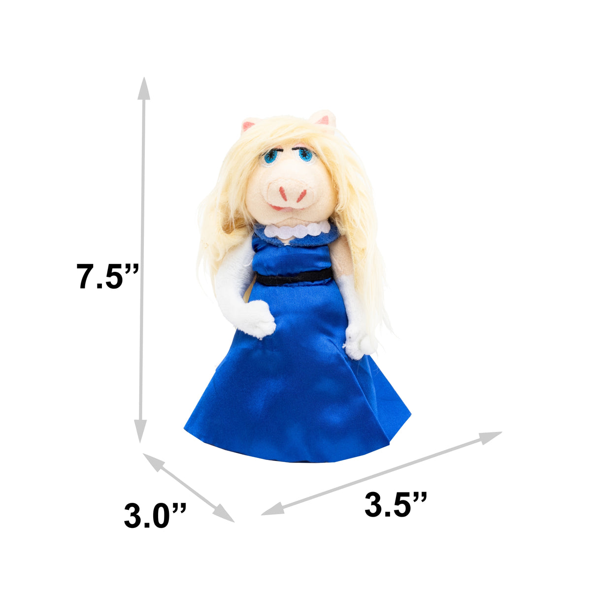 Dog Toy Squeaker Plush - The Muppets Miss Piggy Blue Gown Full Body Pose Dog Toy Squeaky Plush Disney