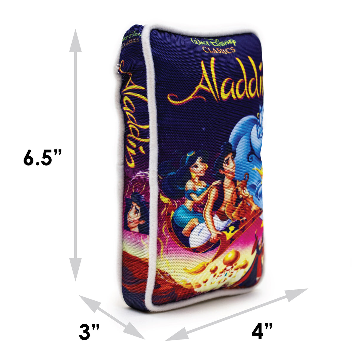 Dog Toy Squeaker Plush - Disney Aladdin VHS Tape Replica Dog Toy Squeaky Plush Disney