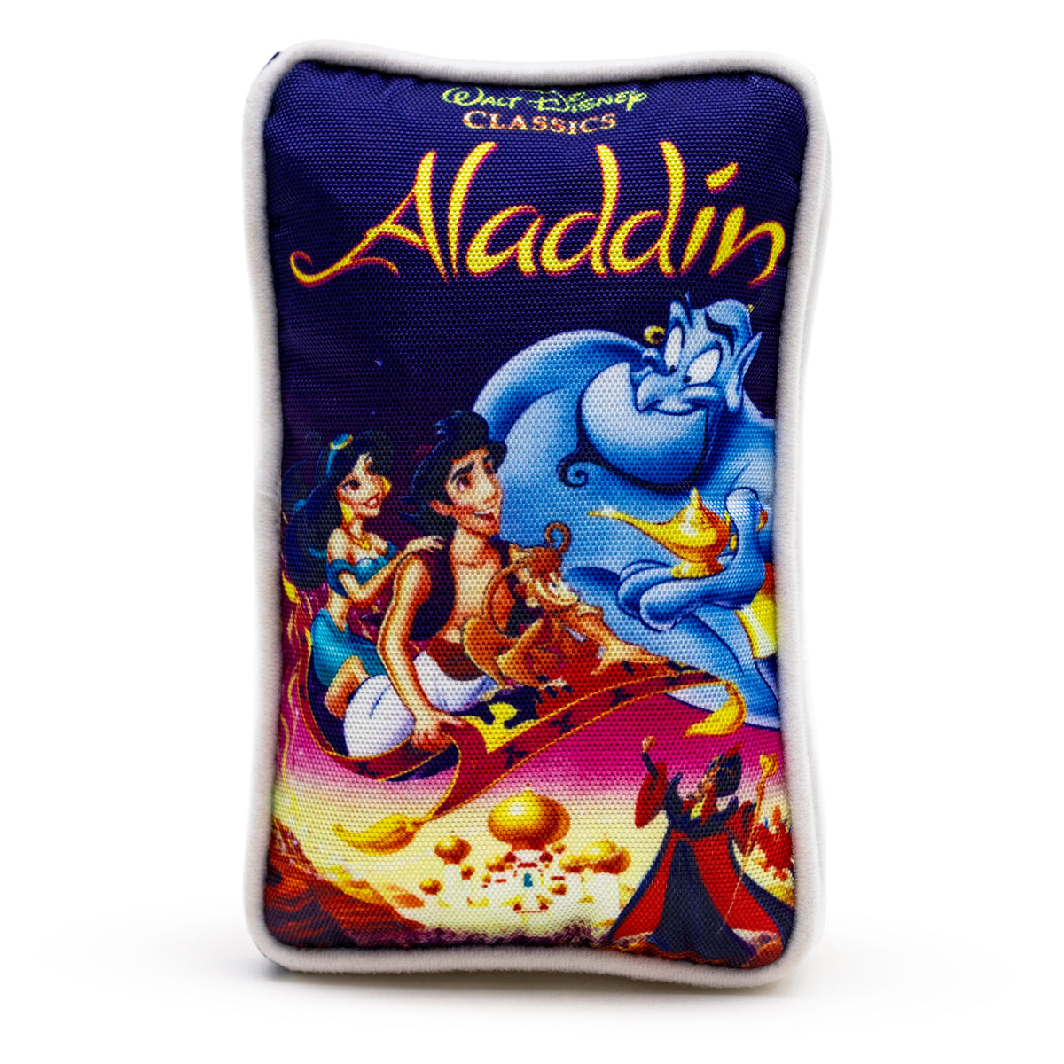 Dog Toy Squeaker Plush - Disney Aladdin VHS Tape Replica Dog Toy Squeaky Plush Disney
