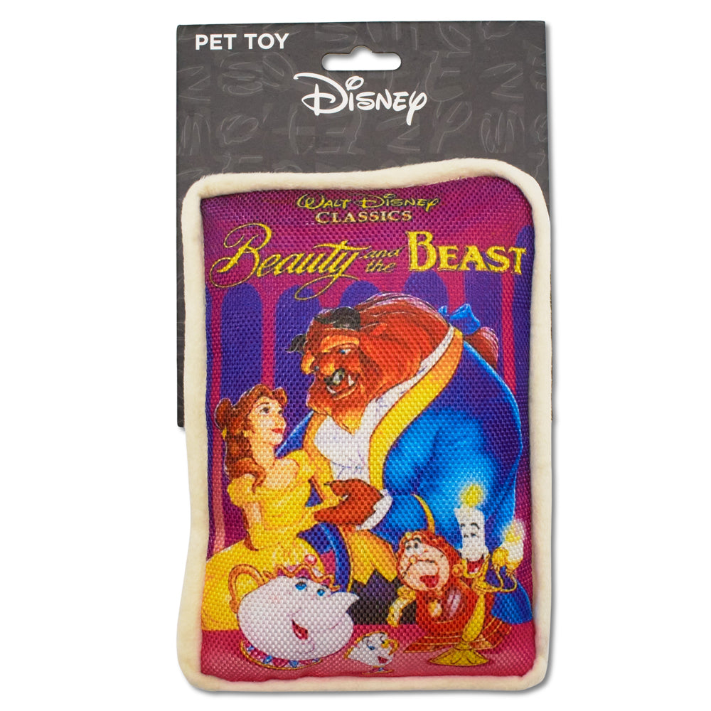 Dog Toy Squeaker Plush - Disney Beauty and the Beast VHS Tape Replica Dog Toy Squeaky Plush Disney