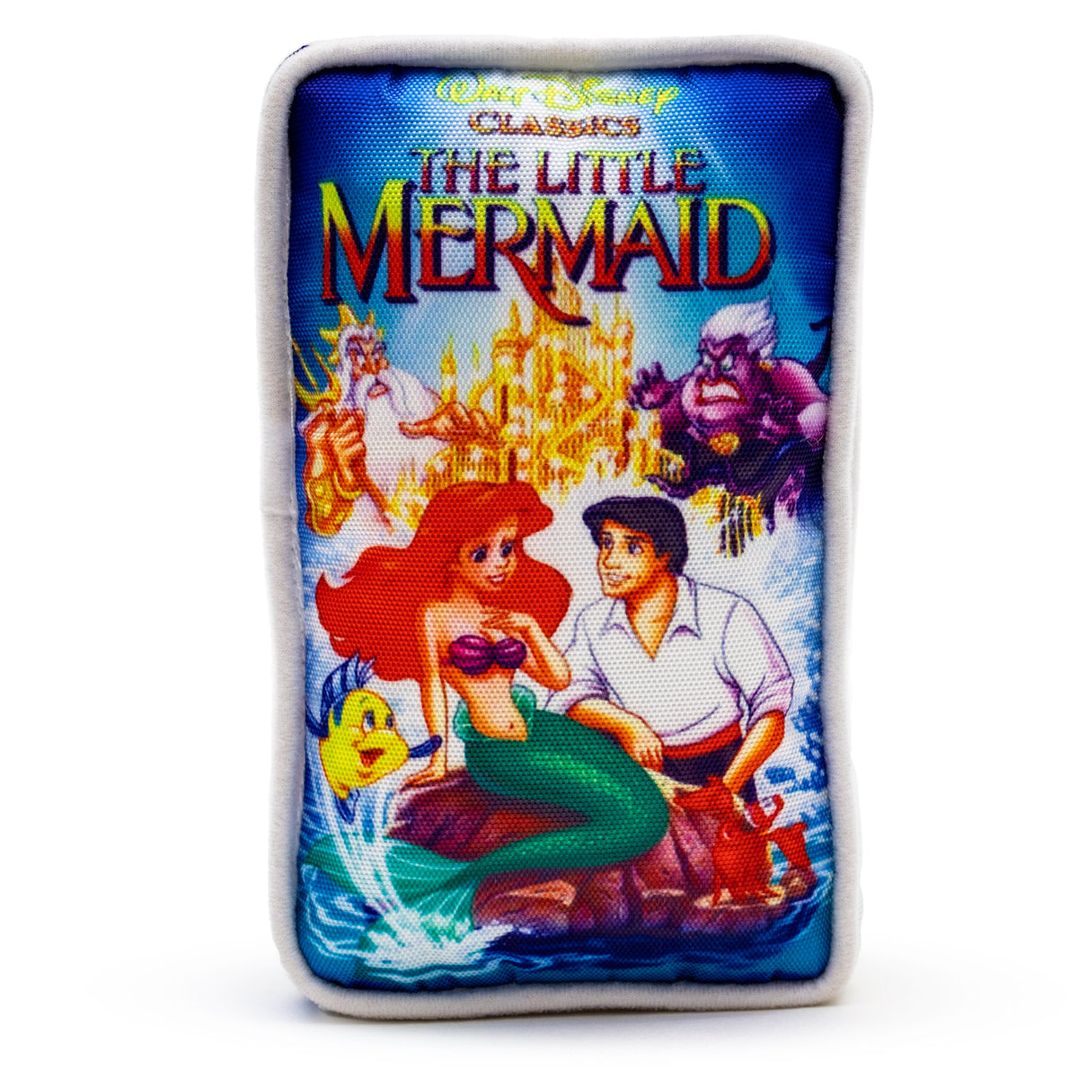 Dog Toy Squeaker Plush - Disney The Little Mermaid VHS Tape Replica Dog Toy Squeaky Plush Disney