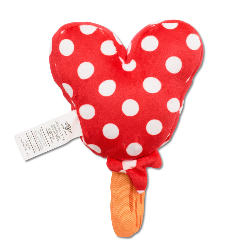 Dog Toy Squeaker Plush - Minnie Mouse Ice Cream with Ears and Bow Red Dog Toy Squeaky Plush Disney