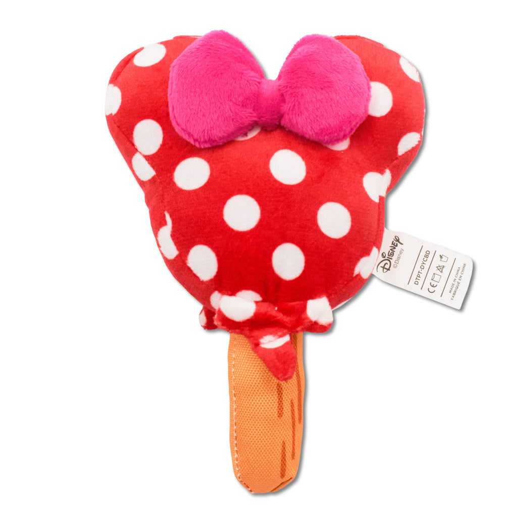 Dog Toy Squeaker Plush - Minnie Mouse Ice Cream with Ears and Bow Red Dog Toy Squeaky Plush Disney