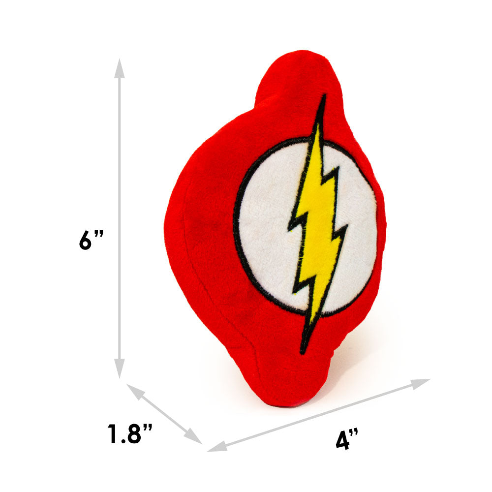Dog Toy Squeaky Plush - Flash Icon Red White Yellow Dog Toy Squeaky Plush DC Comics