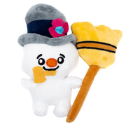 Dog Toy Squeaker Plush - Frosty the Snowman with Broom Full Body Pose Dog Toy Squeaky Plush Frosty the Snowman
